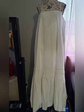 NWT Banana Republic Women's White Cotton Maxi dress - Tiered Design